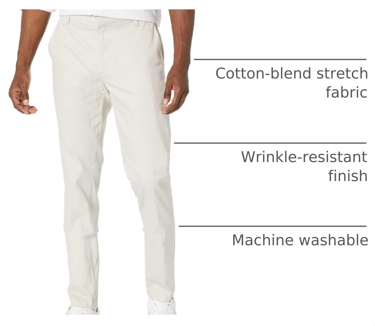 Amazon Essentials Men's Slim-Fit Wrinkle-Resistant Flat-Front Stretch Chino Pant