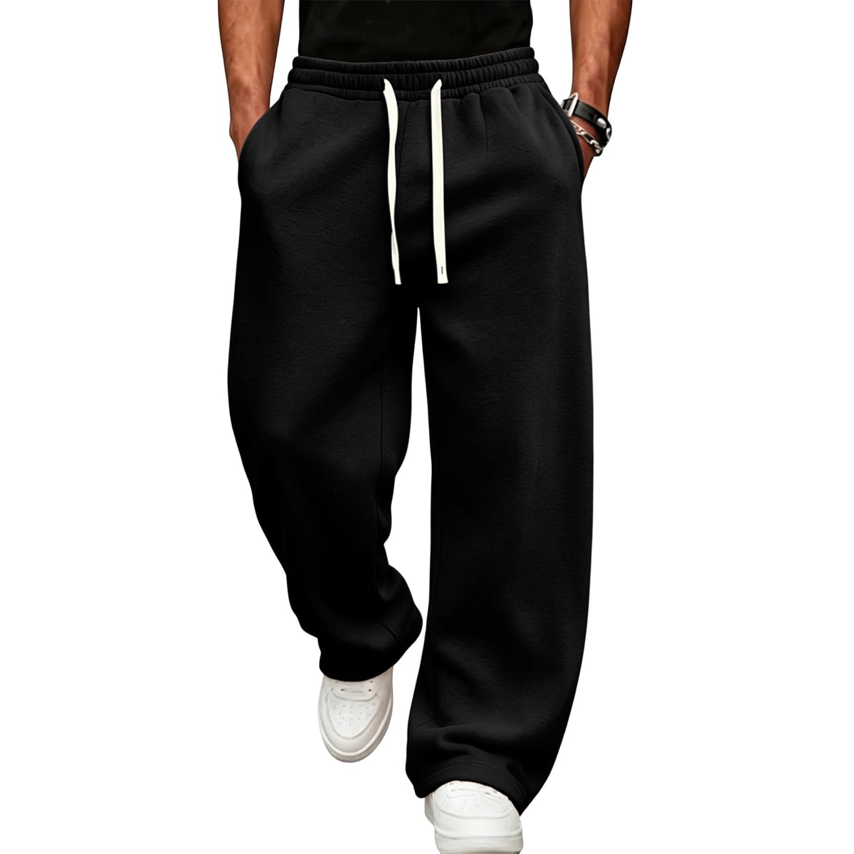 Men's Baggy Sweatpants Loose Fit Cool Active Elastic Waist Trousers