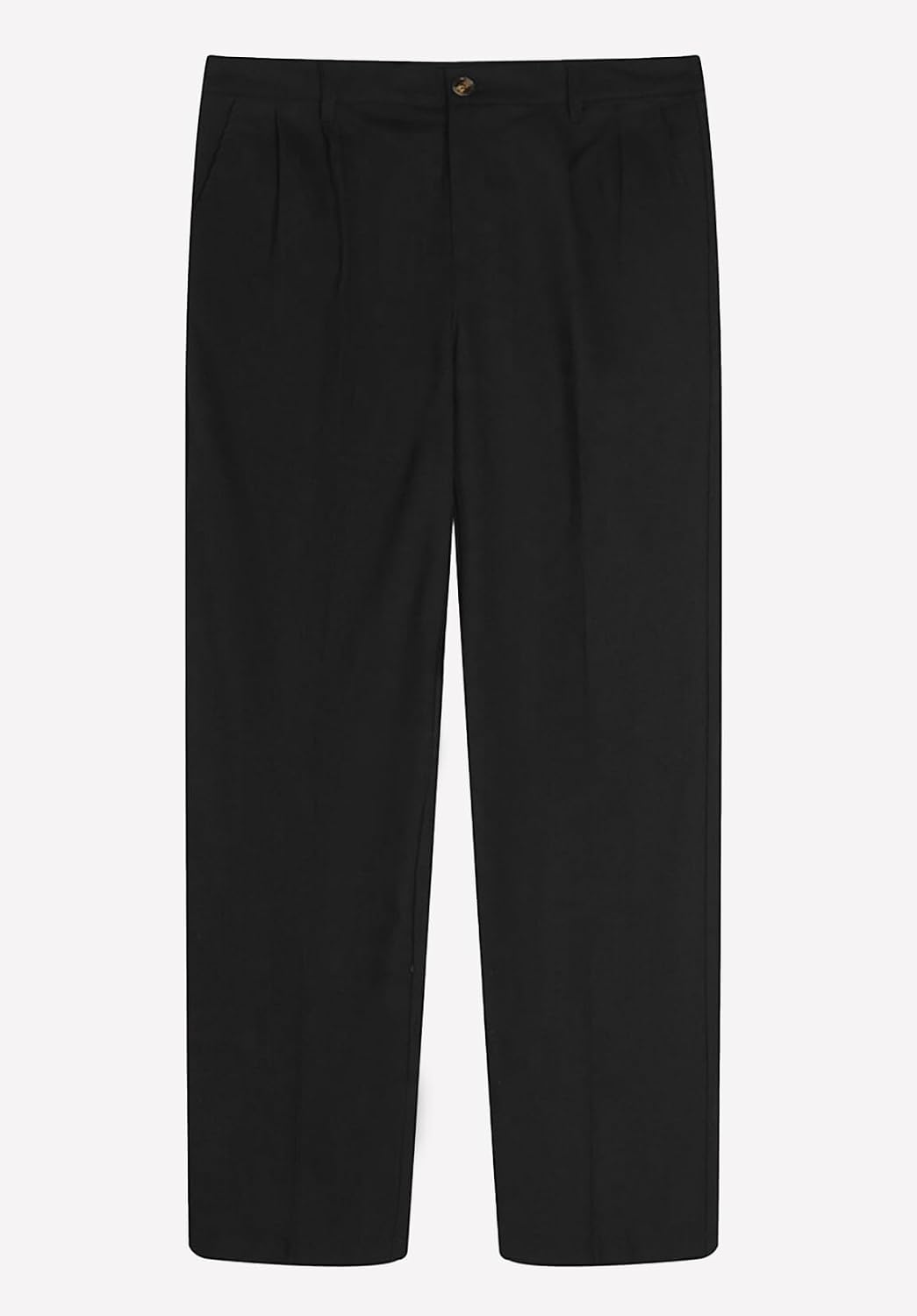 Mens Linen Blend Pants Pleated Front Relaxed Fit Trousers