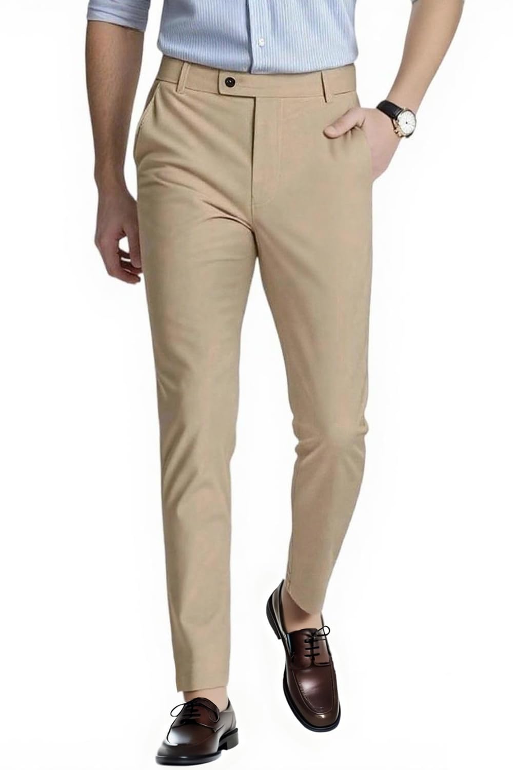 GINGTTO Mens Dress Pants Slim Fit Stretch Skinny Slacks Tapered Leg