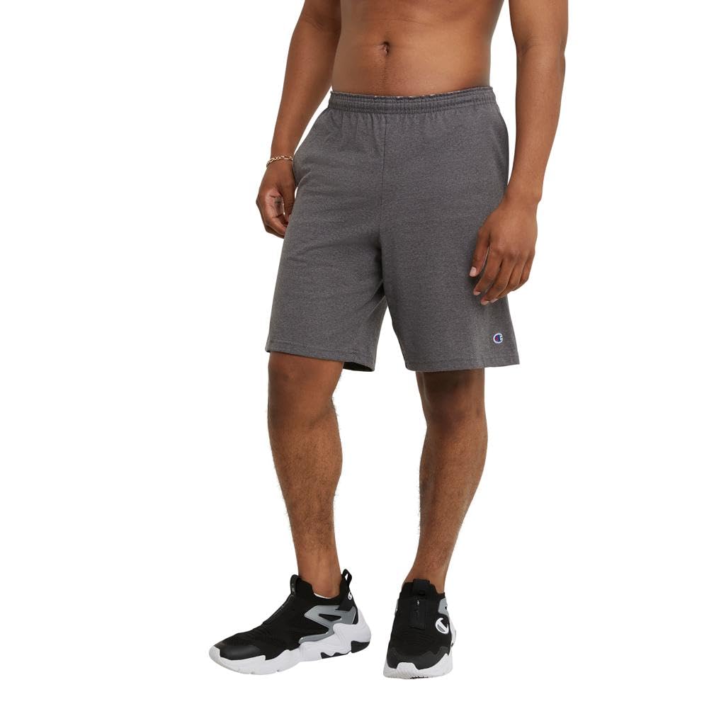 Champion Men's Lounge Shorts, Standard Fit, 9 Inch Inseam, Lightweight 100% Cotton, Available in Regular and Big & Tall
