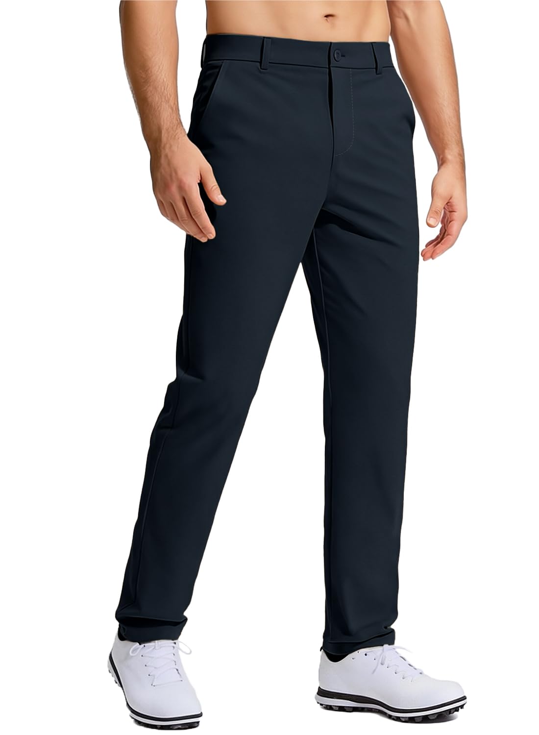 Men's Golf Pants Stretch Work Dress Comfy Pants 30"/32"/34" Lightweight Quick Dry Casual Slacks Trousers with Pockets