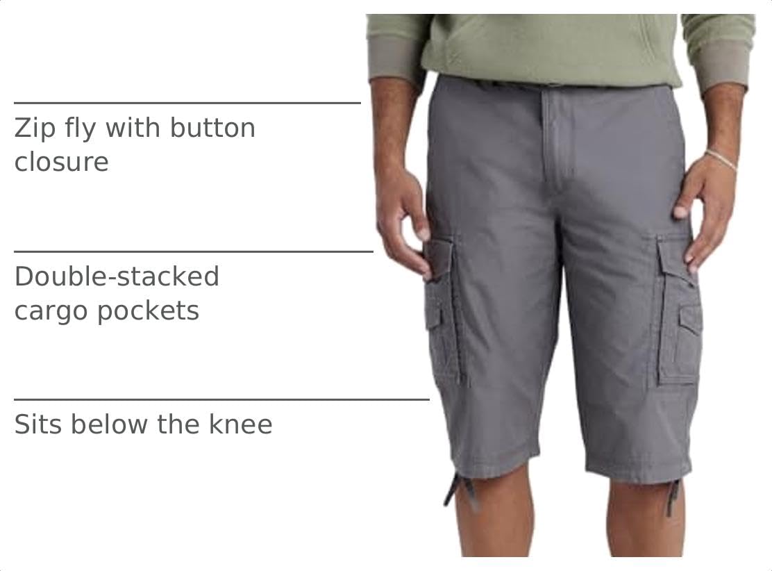 Unionbay Men's Cordova Belted Messenger Cargo Short - Reg and Big and Tall Sizes
