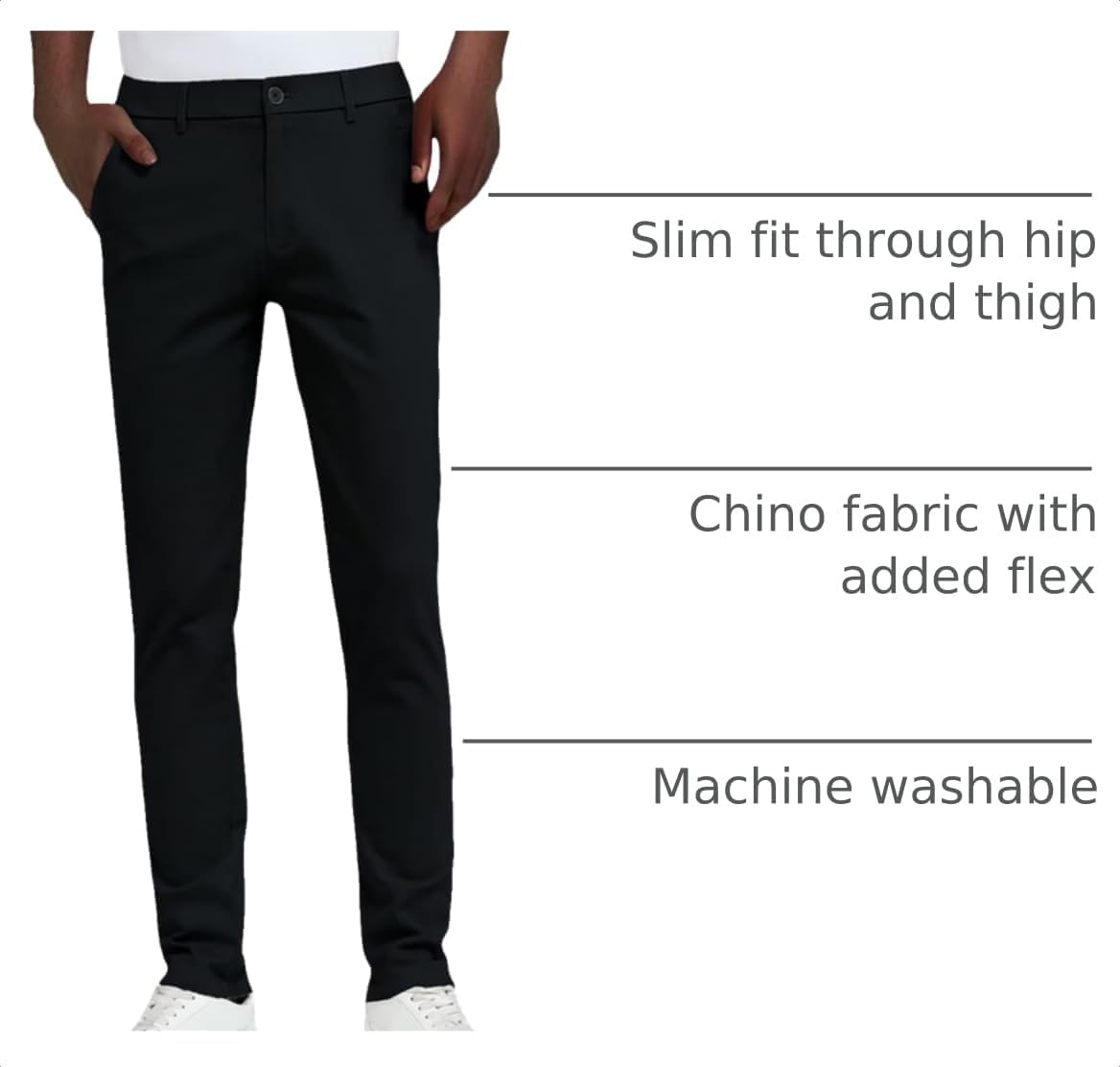 Plaid&Plain Men's Skinny Stretchy Khaki Pants Colored Pants Slim Fit Slacks Tapered Trousers