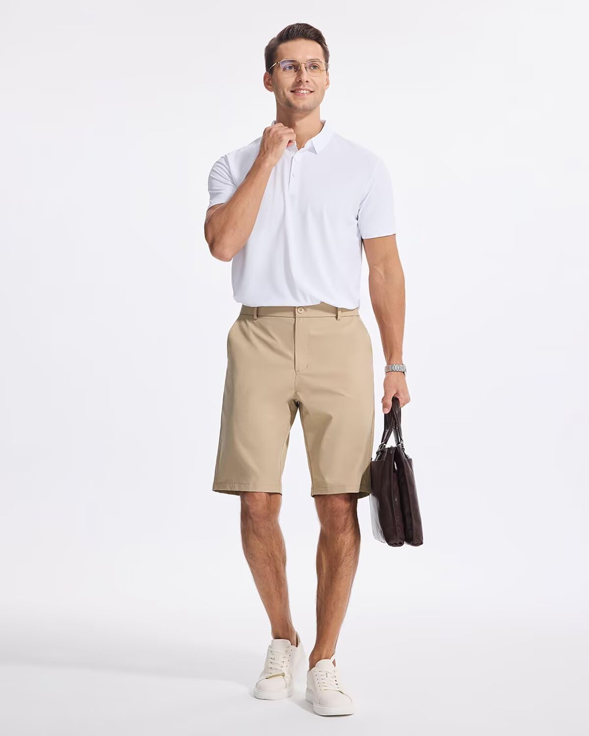 SNOWTEN Men's Classic Fit 7/9/11 Inch Golf Shorts Basic Lightweight Stretch Hiking Casual Short with 2 Pockets and 1 Hidden