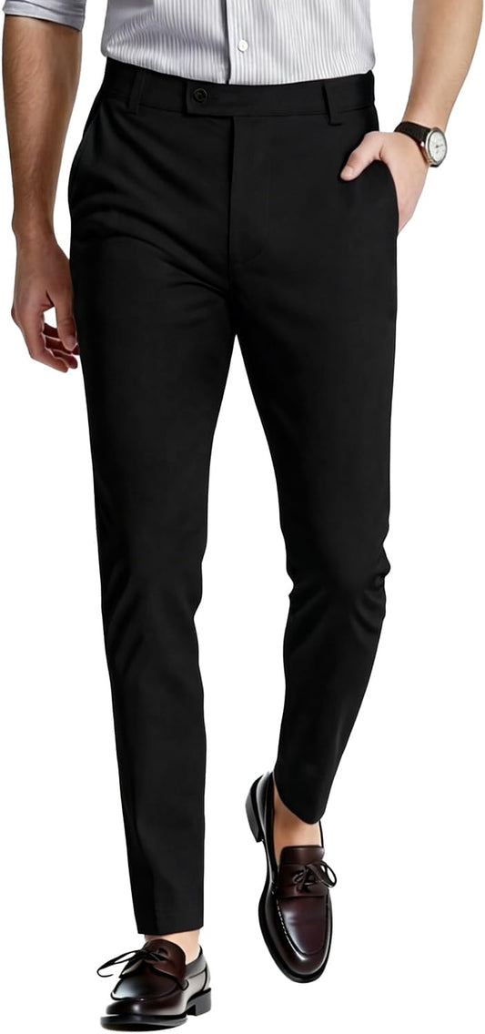 GINGTTO Mens Dress Pants Slim Fit Stretch Skinny Slacks Tapered Leg