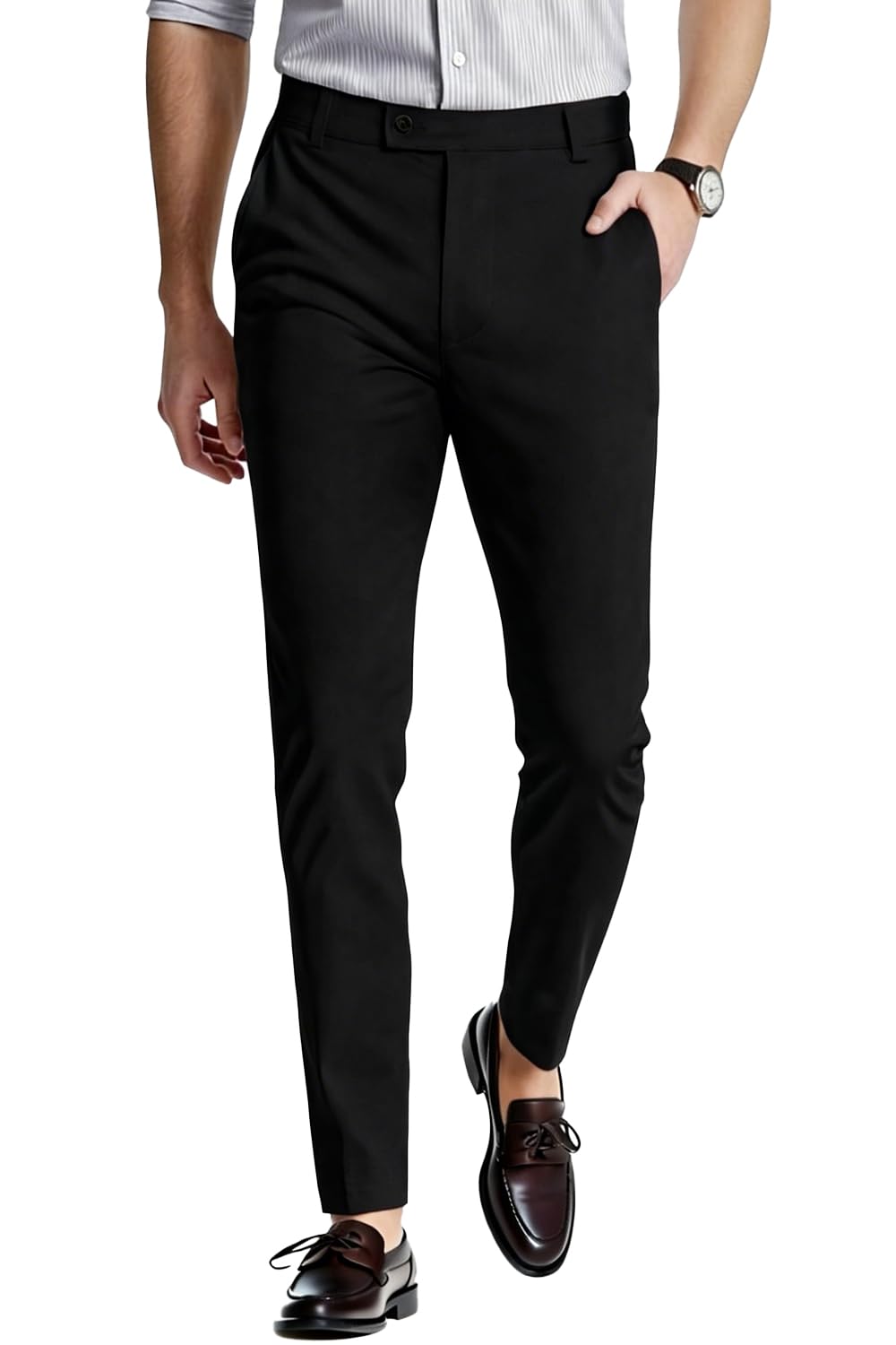 GINGTTO Mens Dress Pants Slim Fit Stretch Skinny Slacks Tapered Leg