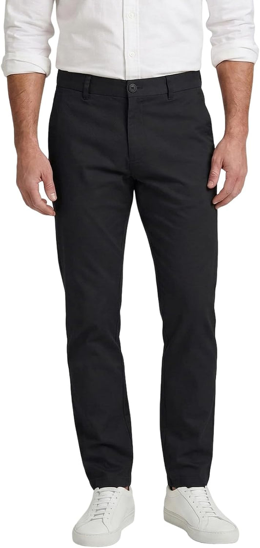 Plaid&Plain Men’s Slim Fit Khaki Pants Men’s Tapered Chino Pants