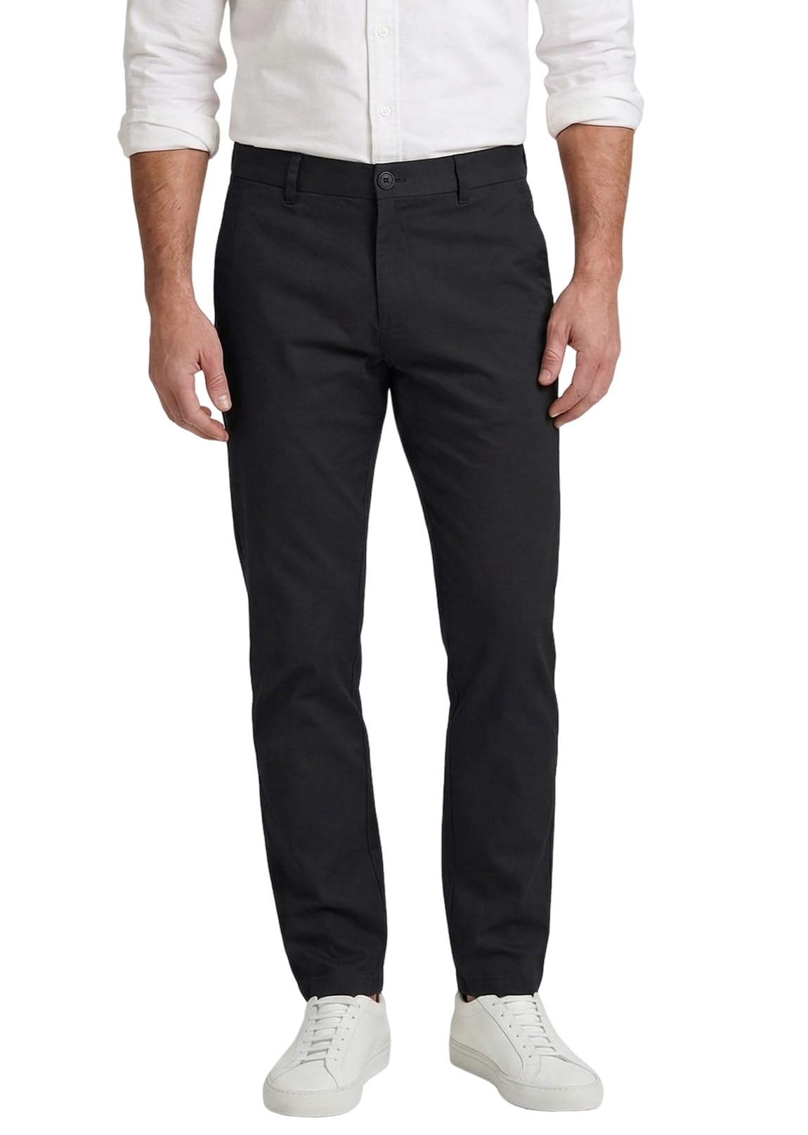 Plaid&Plain Men’s Slim Fit Khaki Pants Men’s Tapered Chino Pants