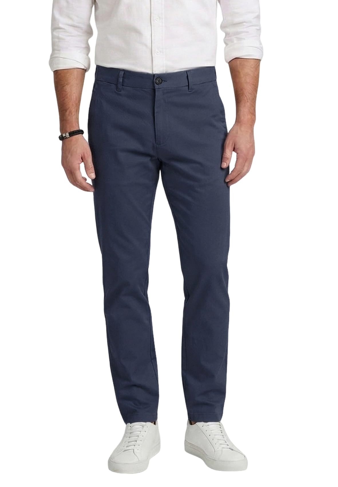 Plaid&Plain Men’s Slim Fit Khaki Pants Men’s Tapered Chino Pants