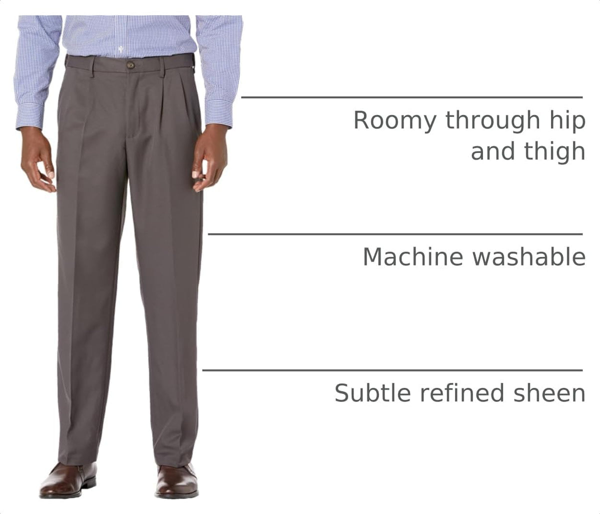 Amazon Essentials Men's Classic-Fit Pleated Dress Pants (Available in Big & Tall)