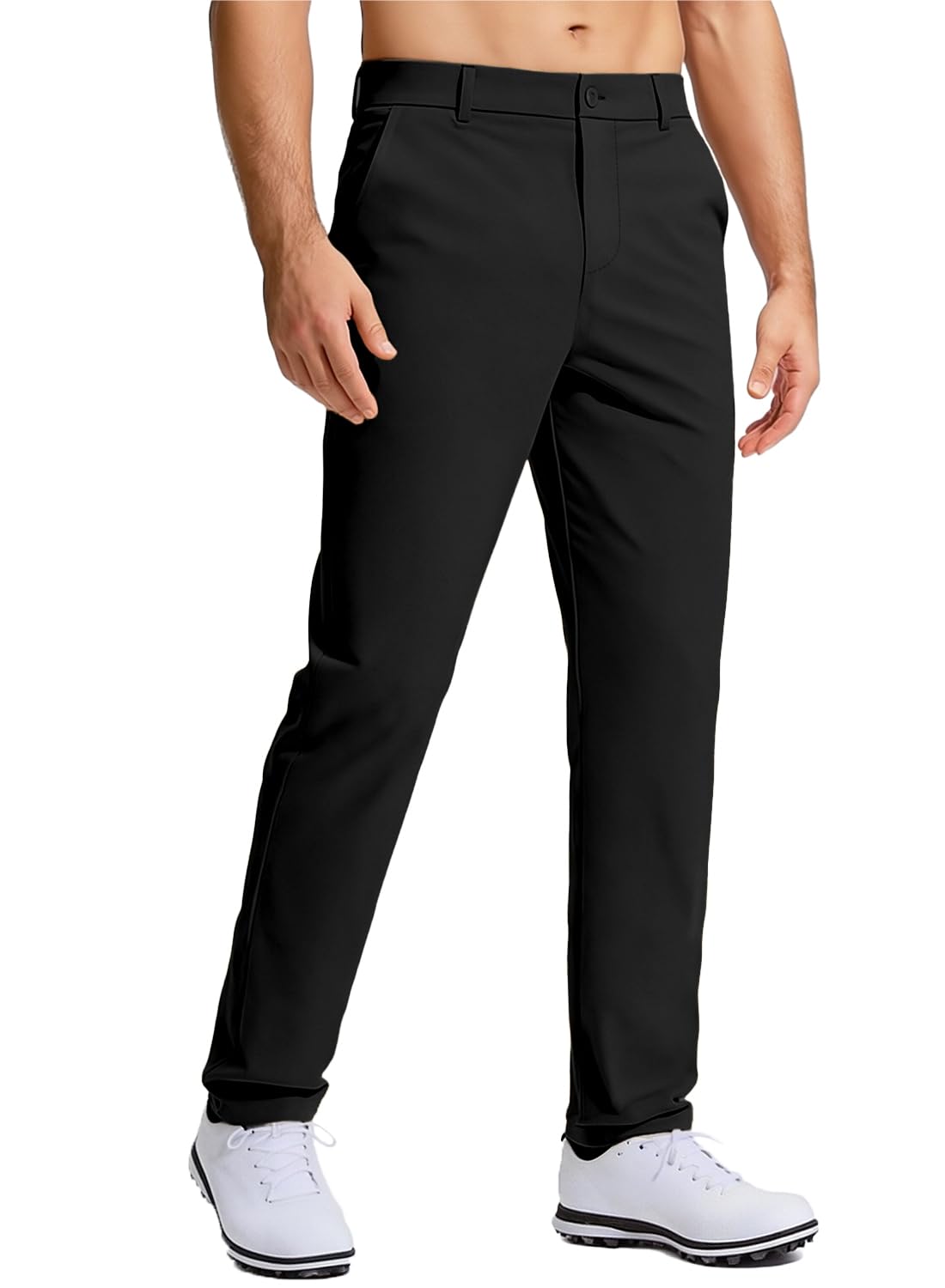 Men's Golf Pants Stretch Work Dress Comfy Pants 30"/32"/34" Lightweight Quick Dry Casual Slacks Trousers with Pockets