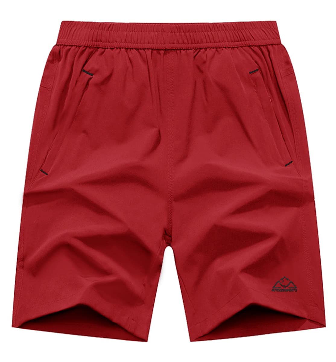 Rdruko Men's Quick Dry Hiking Shorts Lightweight Running Gym Outdoor Active Shorts with Zipper Pockets