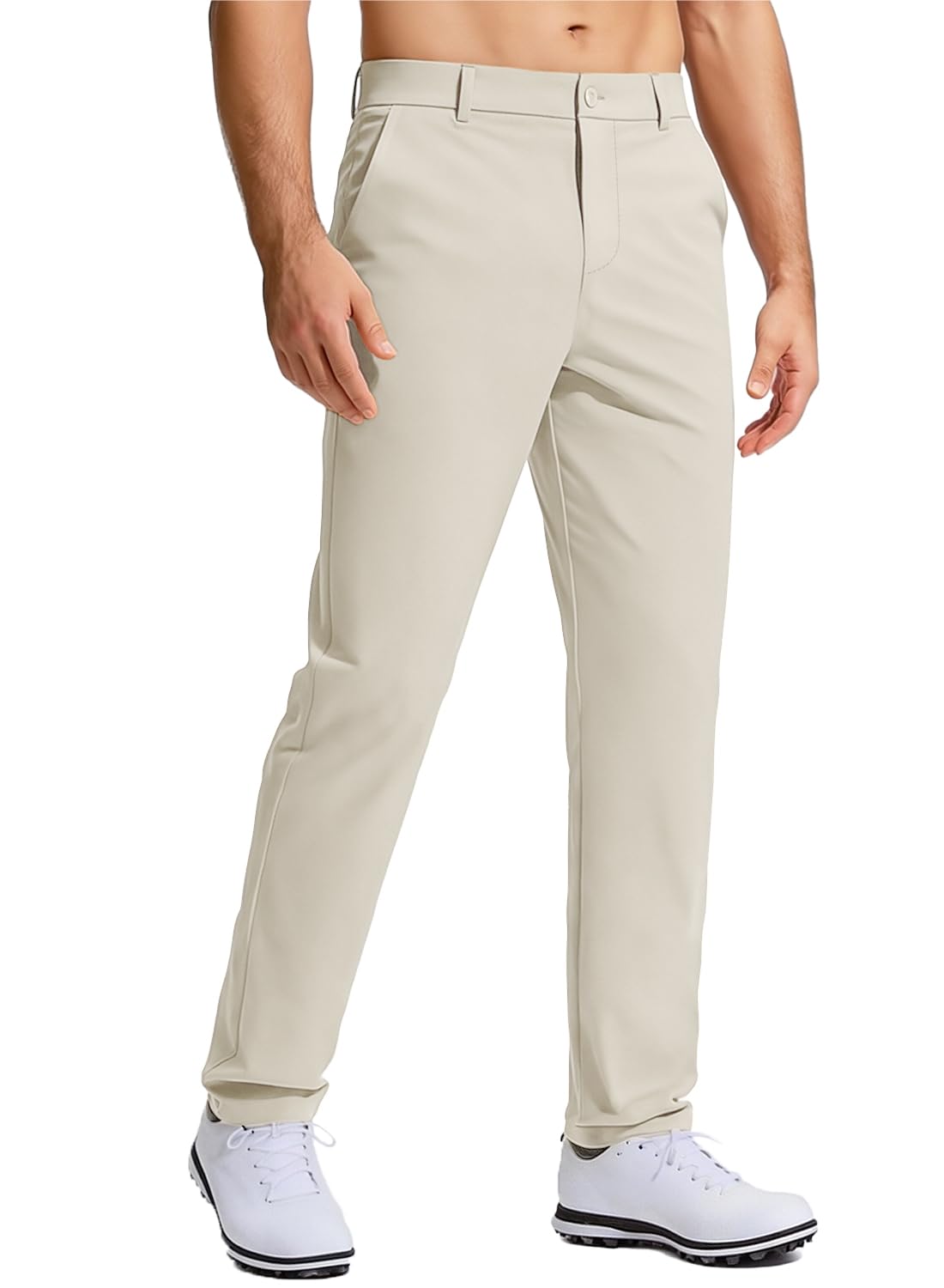 Men's Golf Pants Stretch Work Dress Comfy Pants 30"/32"/34" Lightweight Quick Dry Casual Slacks Trousers with Pockets