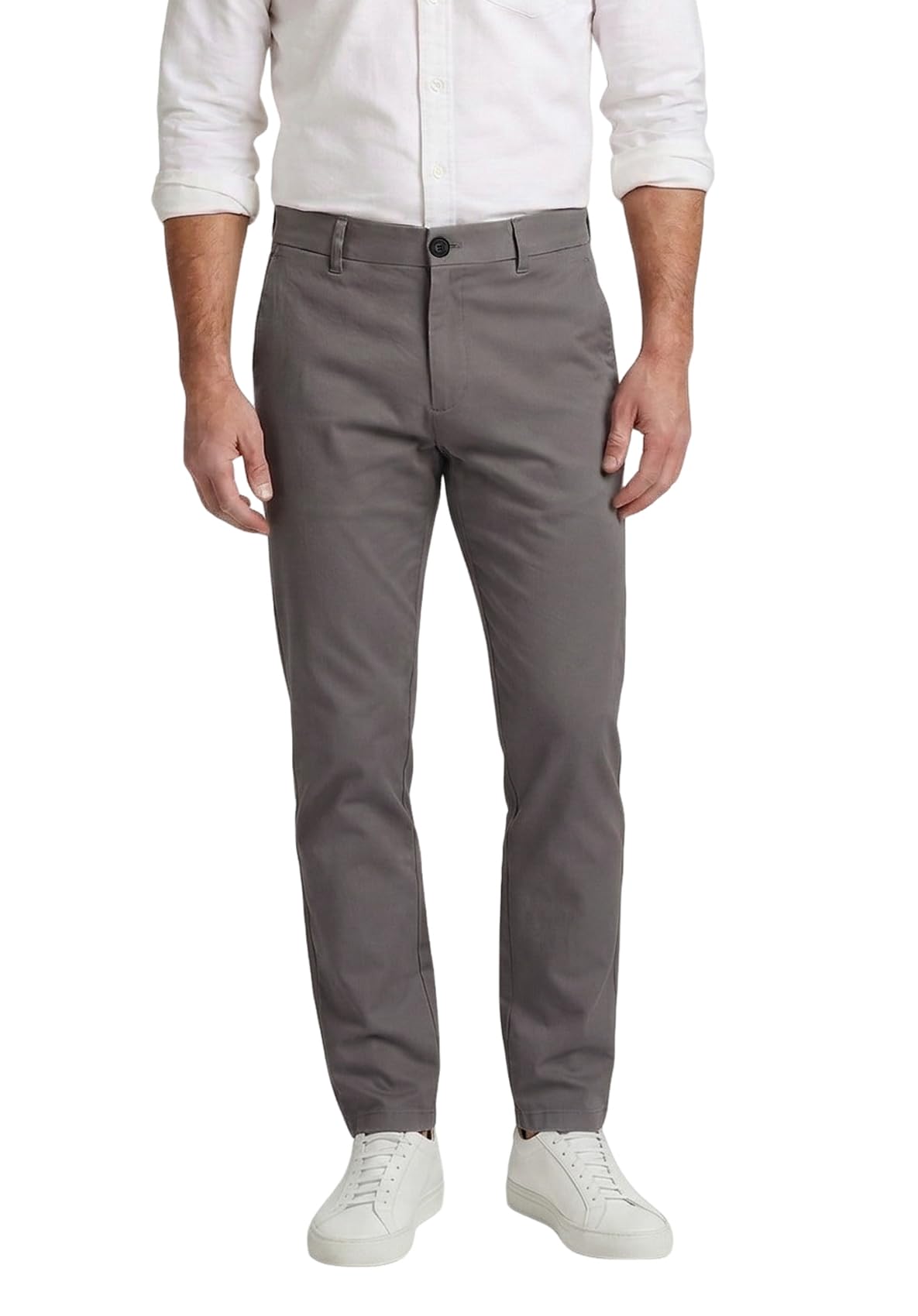 Plaid&Plain Men’s Slim Fit Khaki Pants Men’s Tapered Chino Pants