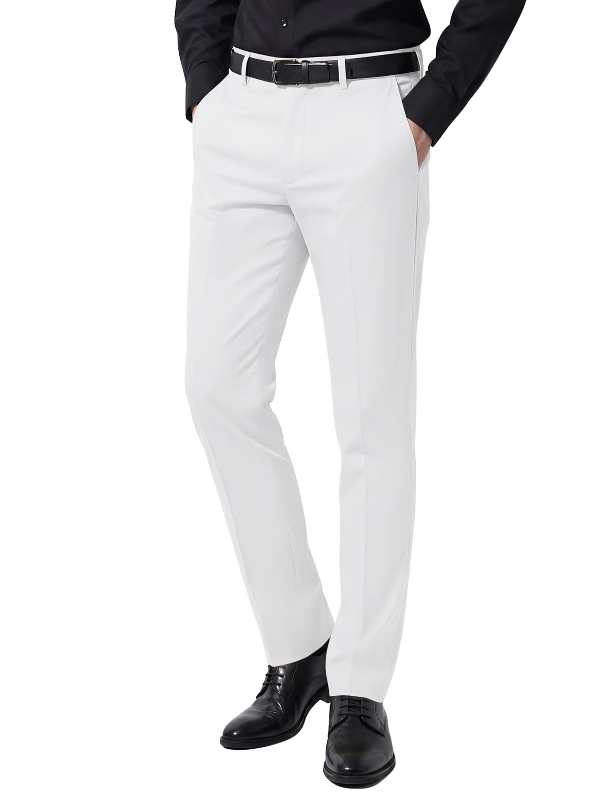 COOFANDY Men Dress Pants Slim Fit Suit Pants Expandable Waist Casual Slacks
