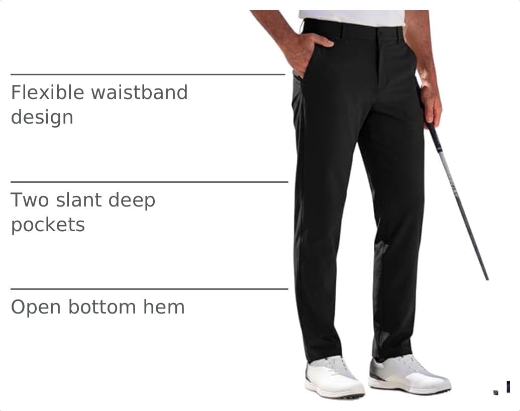 Runcati Mens Stretch Golf Pants 30"/32"/34" Dress Work Slacks