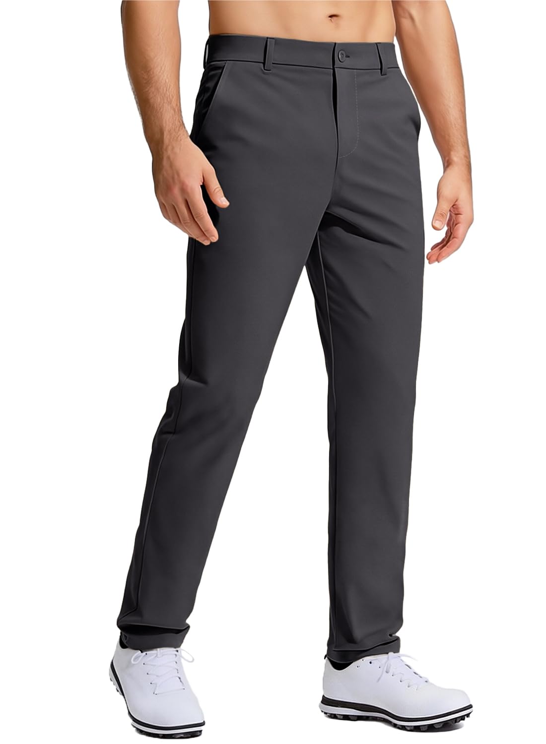 Men's Golf Pants Stretch Work Dress Comfy Pants 30"/32"/34" Lightweight Quick Dry Casual Slacks Trousers with Pockets