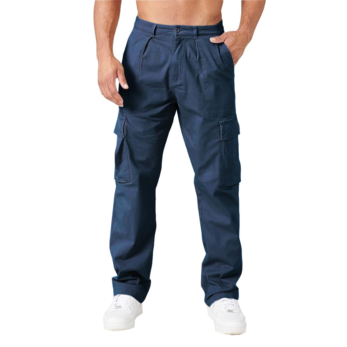 THWEI Cargo Pants for Men Casual Elastic Waist Work Pants