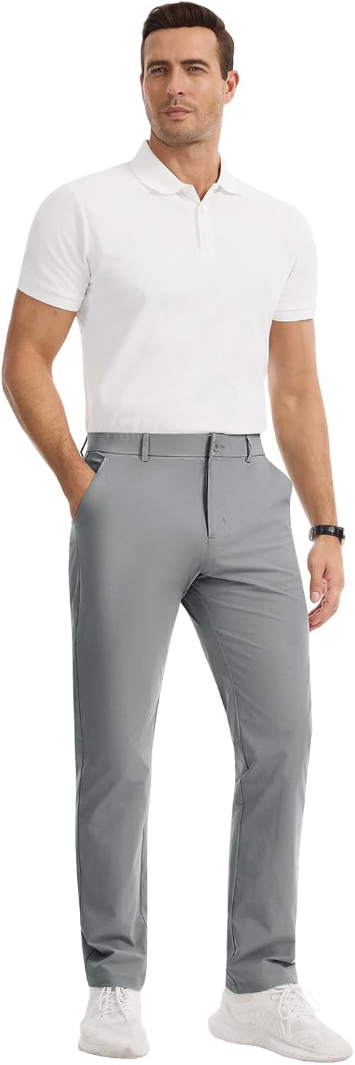 Runcati Mens Golf Pants Stretch Dress Work Pants Casual Slacks 30"/32"/34"