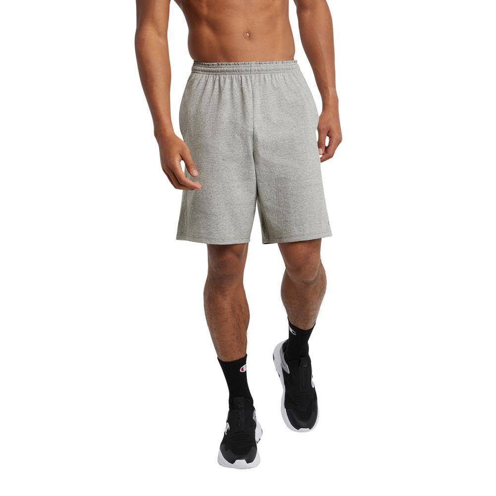Champion Men's Lounge Shorts, Standard Fit, 9 Inch Inseam, Lightweight 100% Cotton, Available in Regular and Big & Tall