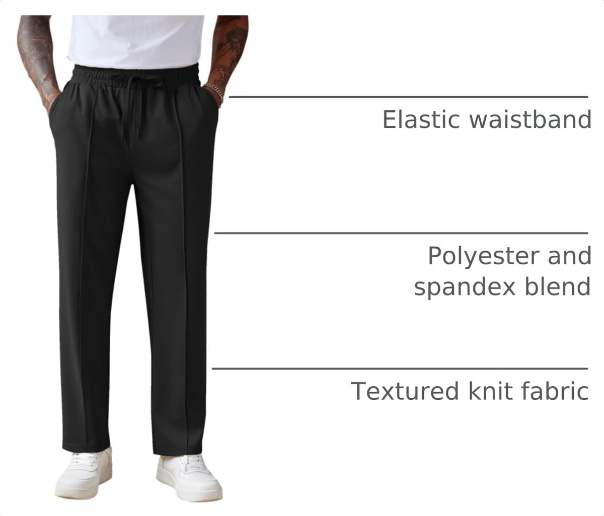 COOFANDY Men's Knit Sweatpants Straight Leg Casual Pants with Drawstring