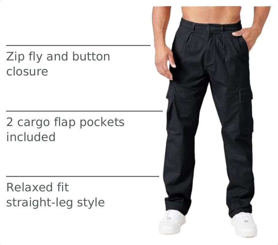 THWEI Cargo Pants for Men Casual Elastic Waist Work Pants