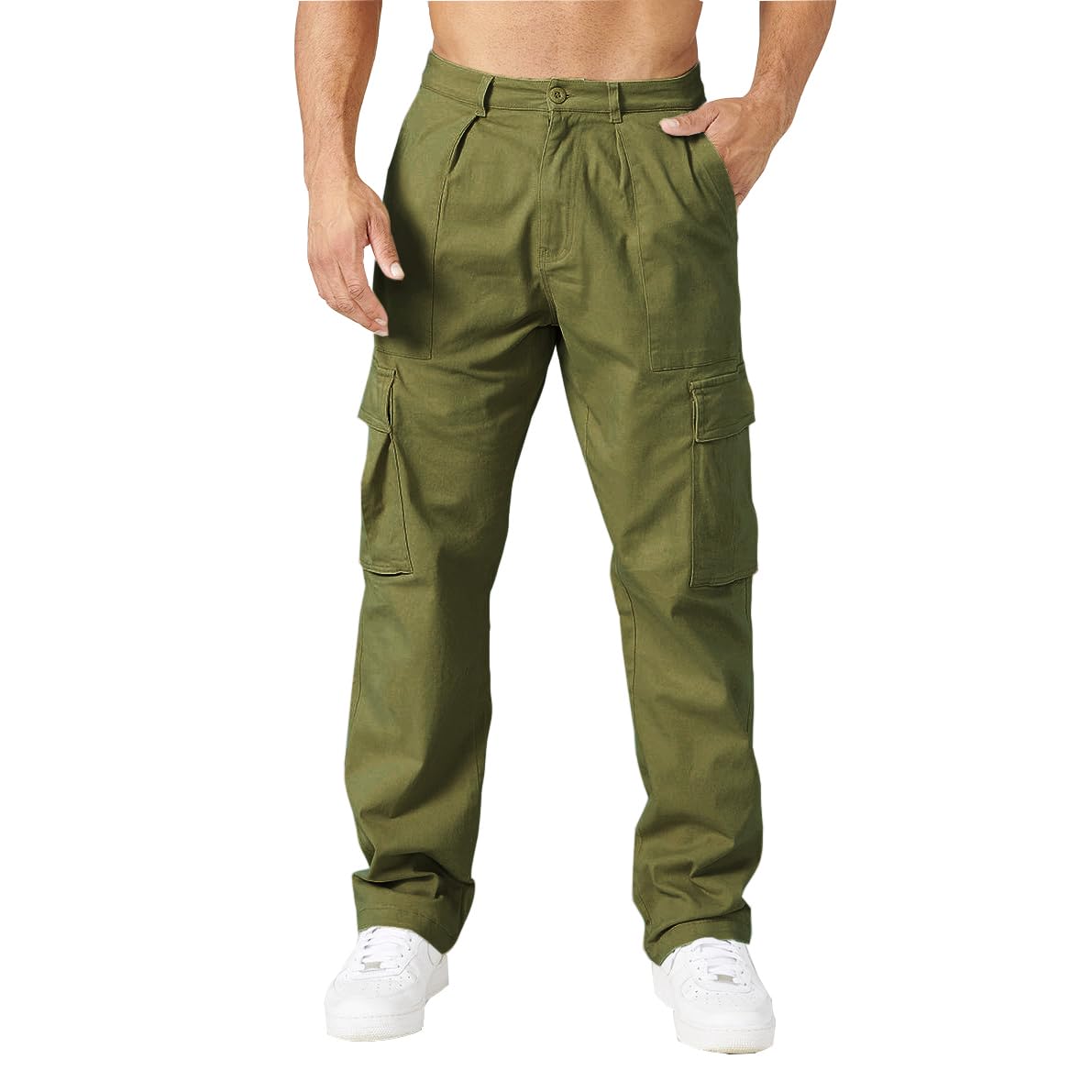 THWEI Cargo Pants for Men Casual Elastic Waist Work Pants
