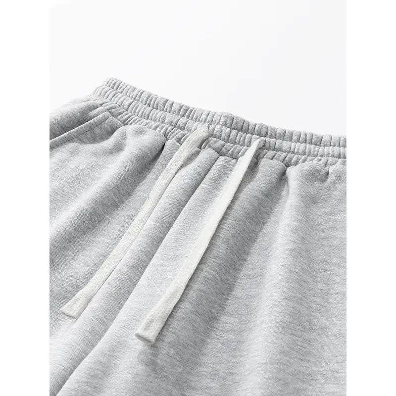 Men's Cotton Blend Casual Relaxed Fit Above-the-Knee Shorts - Drawstring Waistband, Adjustable Bottom, Baggy Draped Cut, Athleisure Menswear Bottoms for Workouts, Lounging