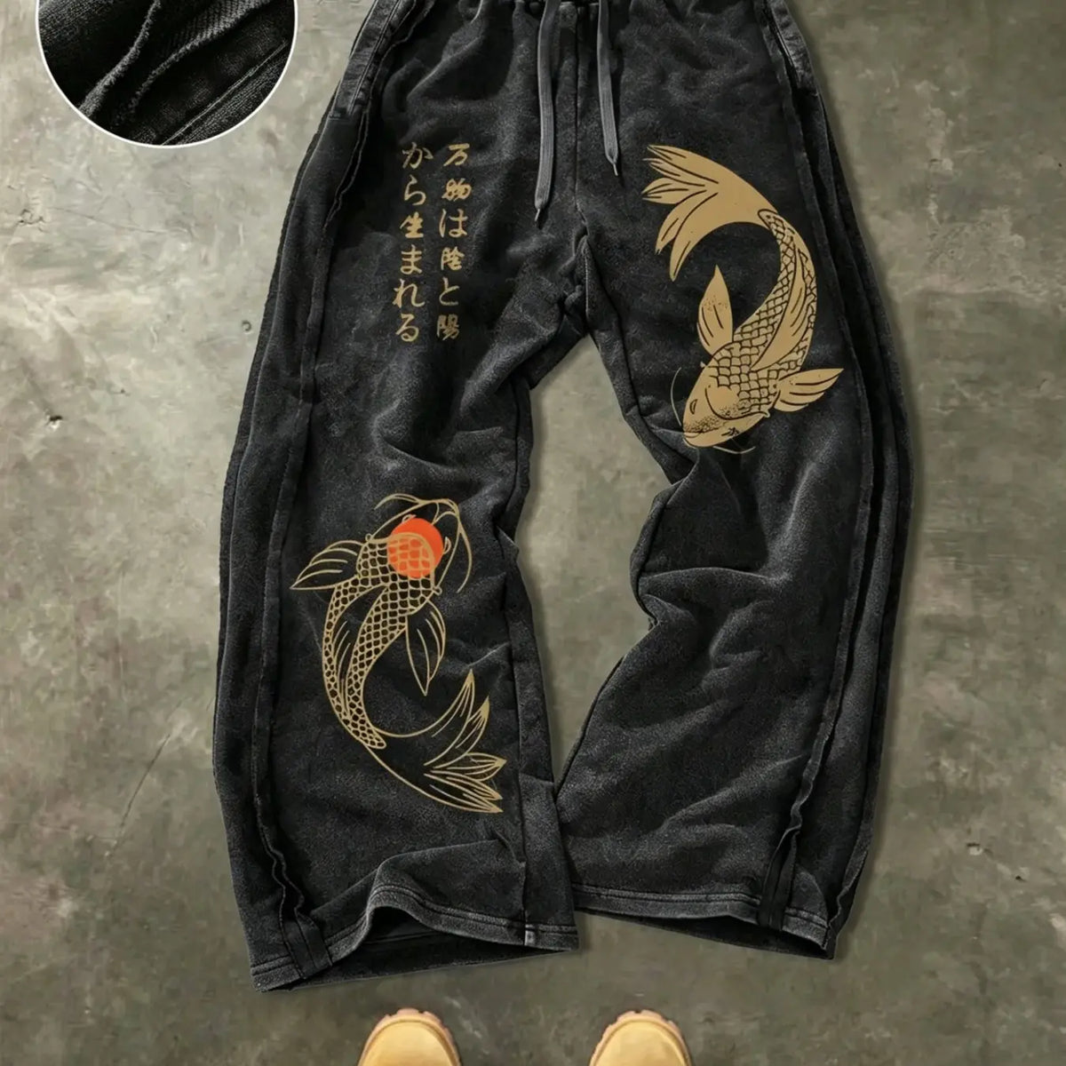 Men's Casual Loose-Fit Floral Print Sweatpants, Baggy Comfy Fit, Casual Loose Comfy, Drawstring Wide Leg Pants, All-Season Comfortable Men's Clothing for Daily Wear