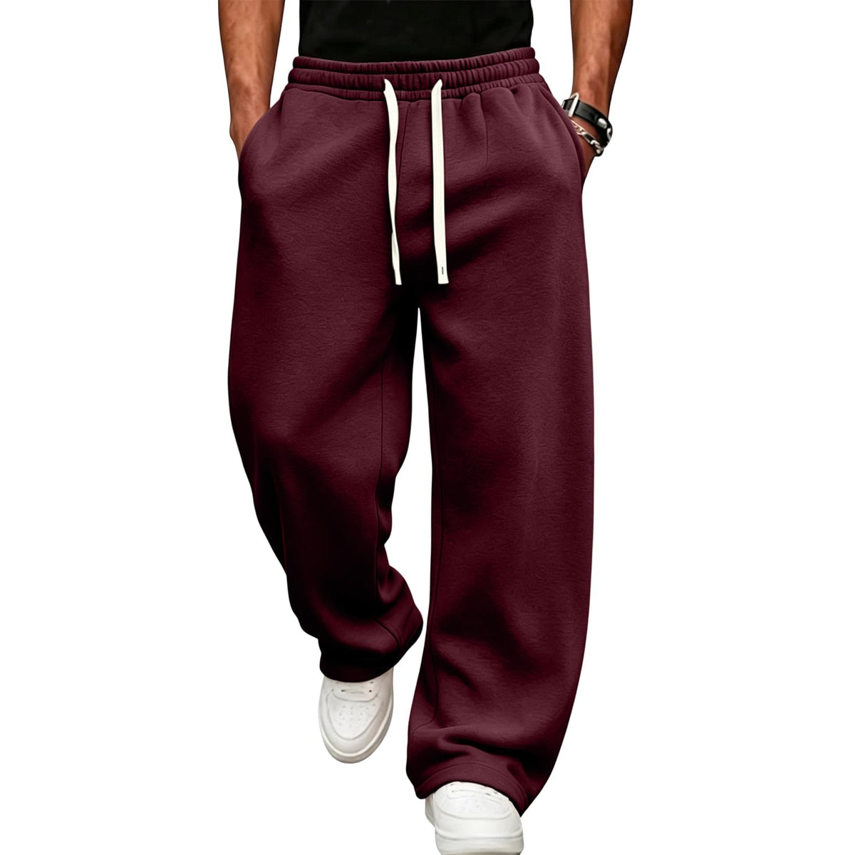 Men's Baggy Sweatpants Loose Fit Cool Active Elastic Waist Trousers