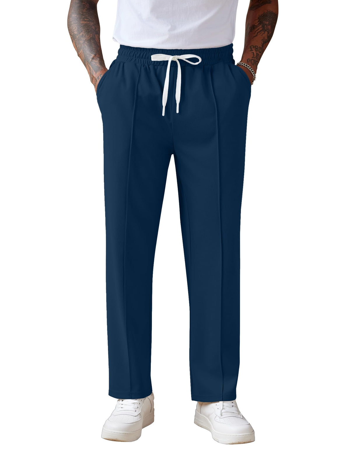 COOFANDY Men's Knit Sweatpants Straight Leg Casual Pants with Drawstring