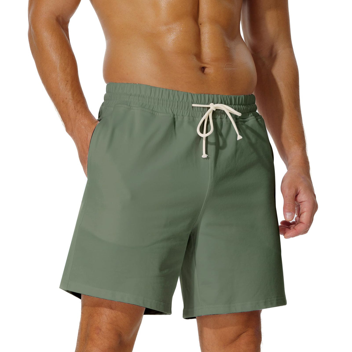 AIMPACT Men's Cotton Workout Shorts 5"/7" Sweat Athletic Gym with Pockets