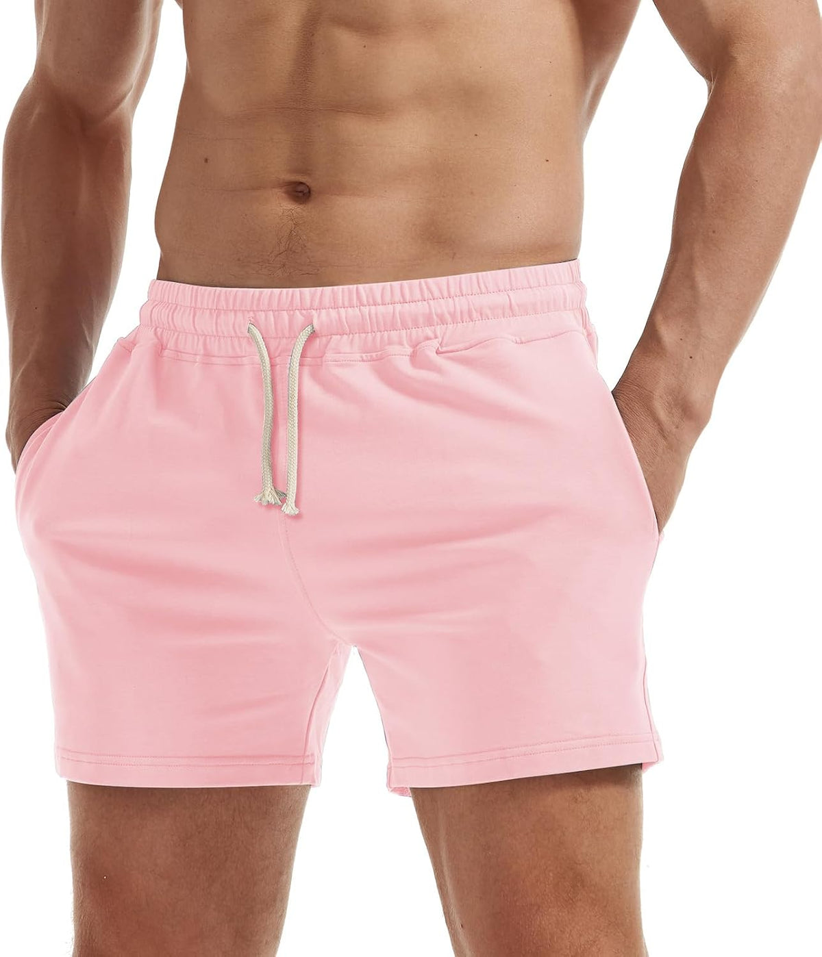 AIMPACT Men's Cotton Workout Shorts 5"/7" Sweat Athletic Gym with Pockets