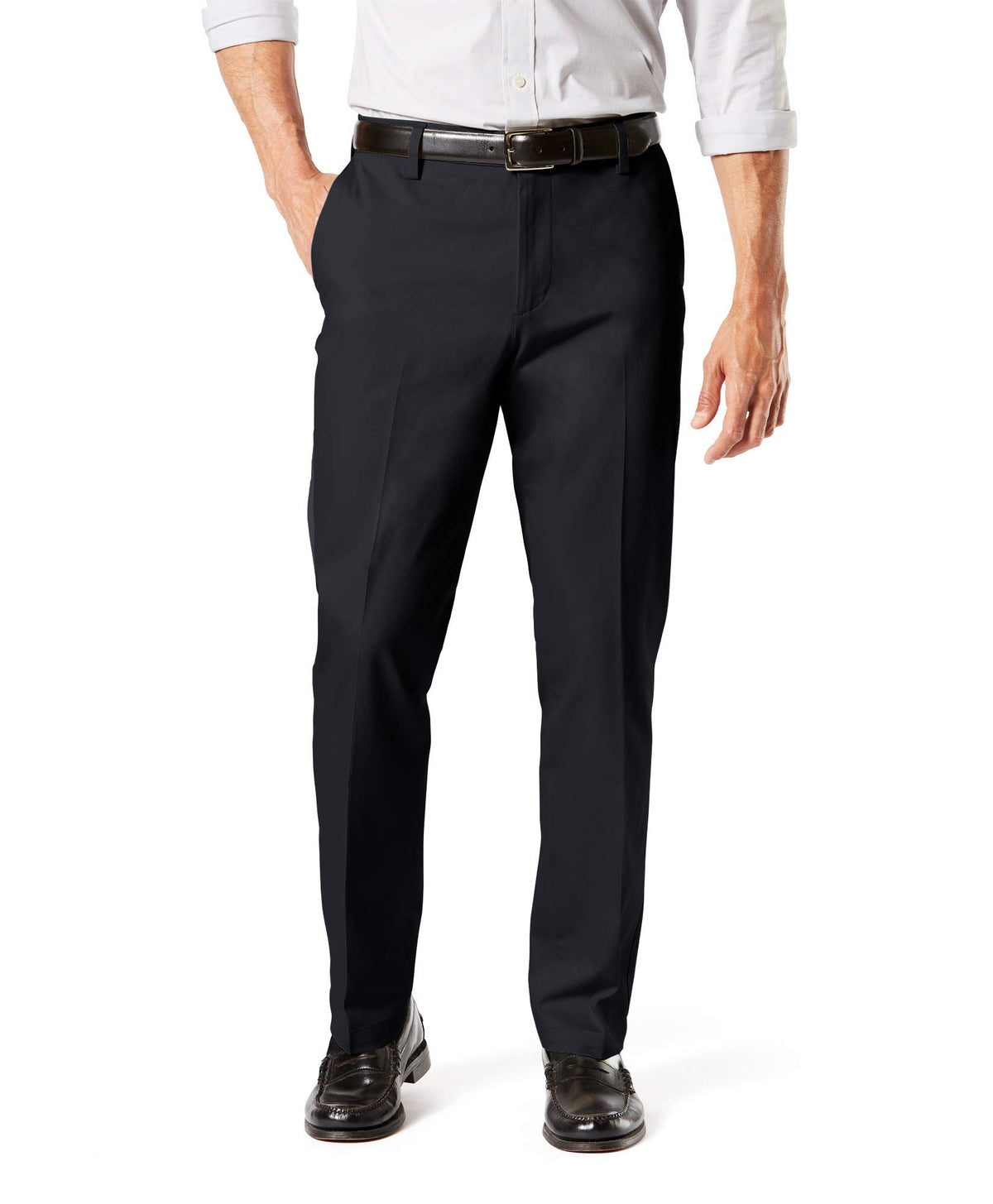 Dockers Mens Straight Fit Signature Lux Cotton Stretch Khaki Pant - Creased