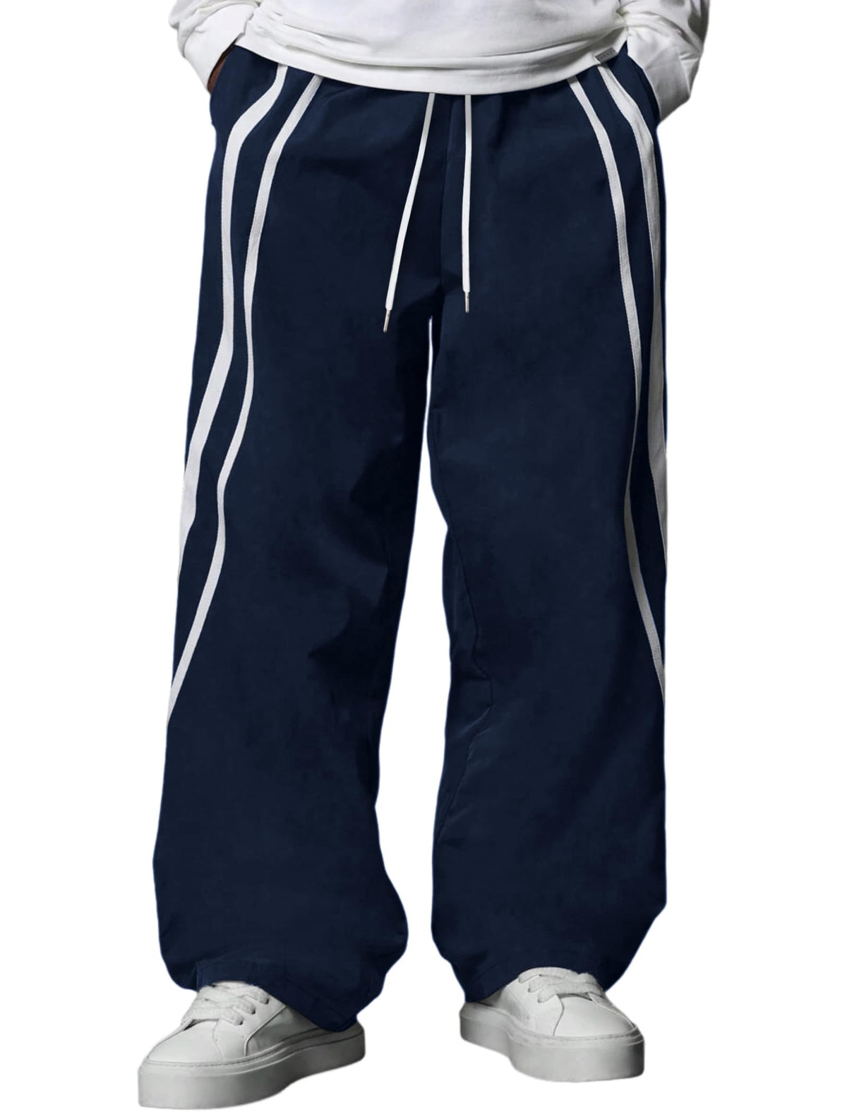 ZAFUL Mens Casual Sweatpants Stripe Drawstring Letter Y2K Baggy Track Pants