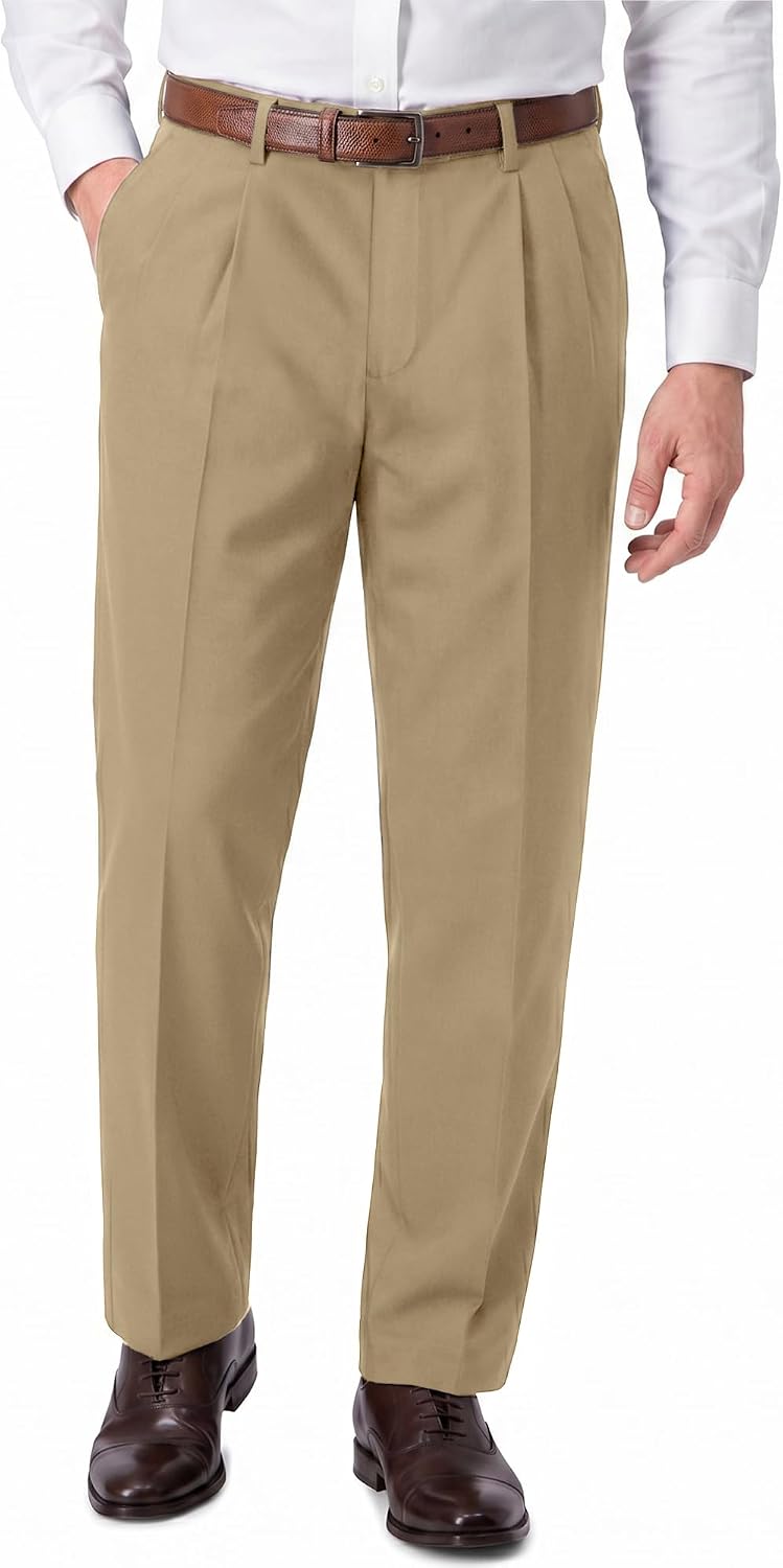 Comdecevis Men's Classic Fit Pleated Dress Pants