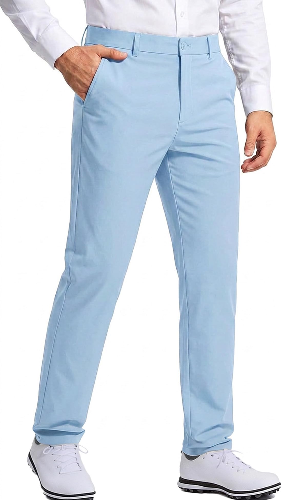 Mens Classic Fit Golf Pants, Stretch Business Casual Dress Pants for Men, Quick Dry Lightweight Work Slacks with Pockets