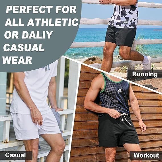 AIMPACT Men's Cotton Workout Shorts 5"/7" Sweat Athletic Gym with Pockets