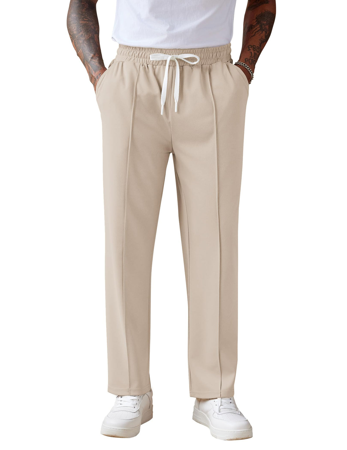COOFANDY Men's Knit Sweatpants Straight Leg Casual Pants with Drawstring