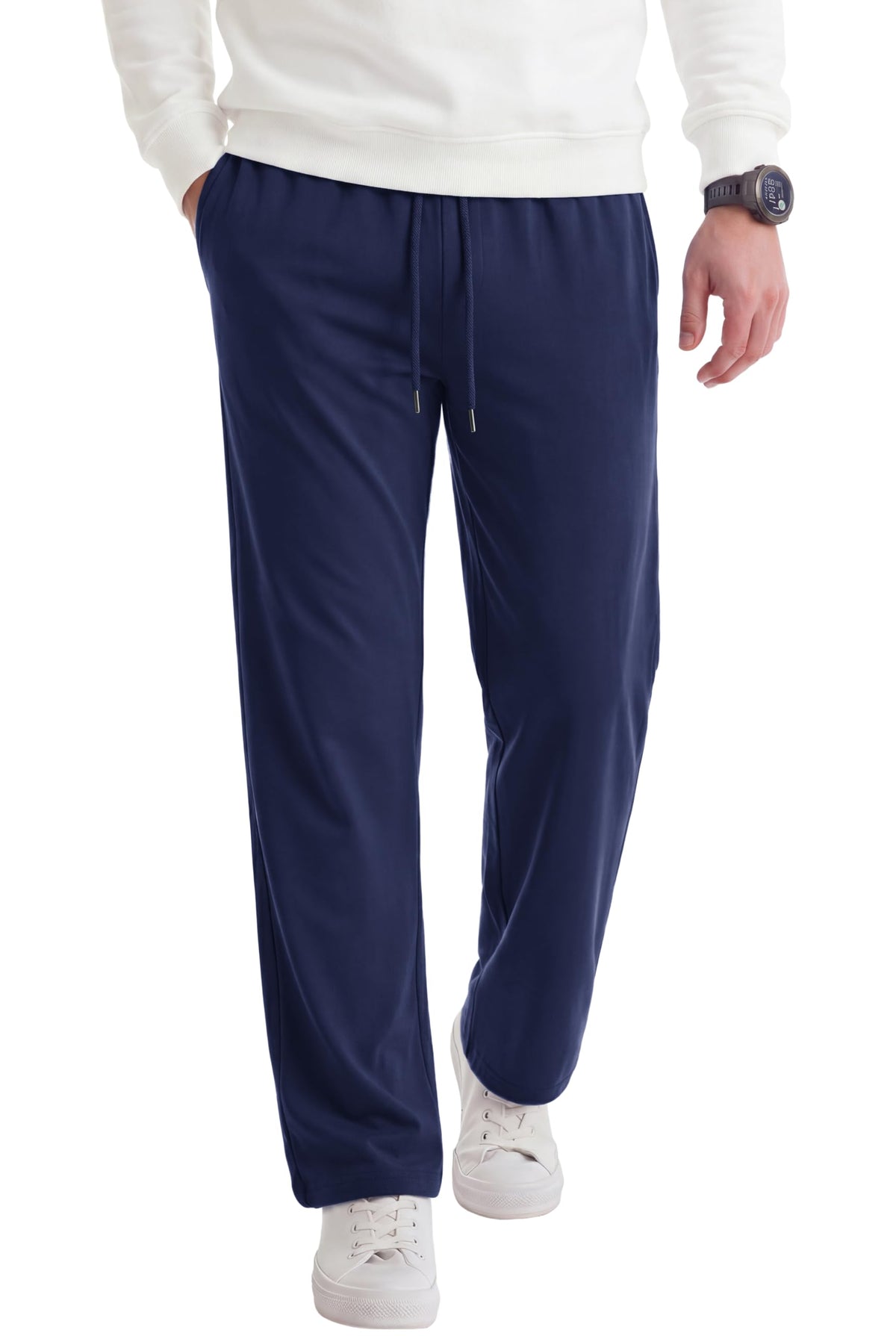 COOFANDY Men's Casual Cotton Pant Knit Elastic Waist Yoga Pant with Pocket