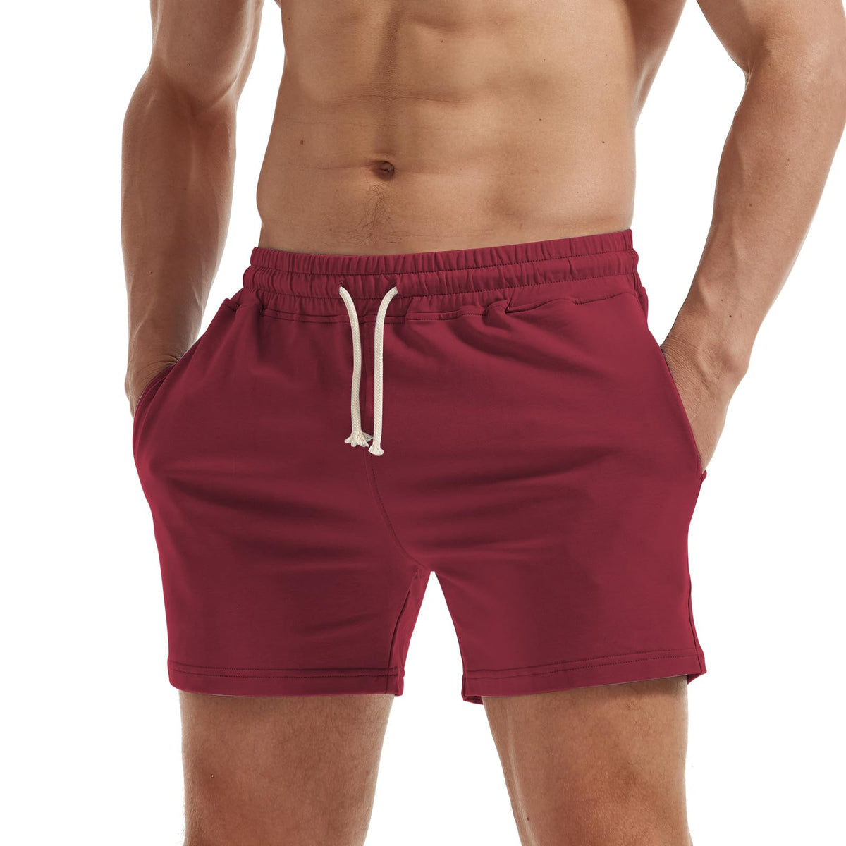 AIMPACT Men's Cotton Workout Shorts 5"/7" Sweat Athletic Gym with Pockets