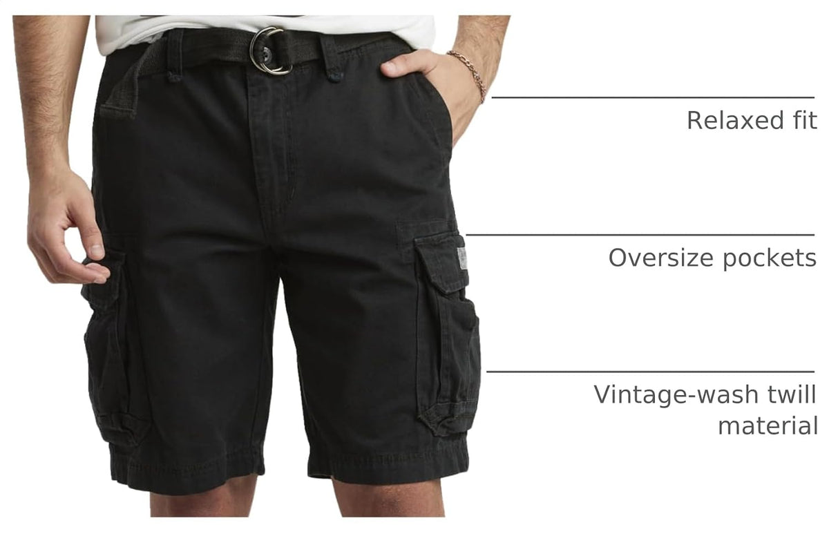 UNIONBAY Men's Survivor Belted Cargo Short-Reg and Big & Tall Sizes