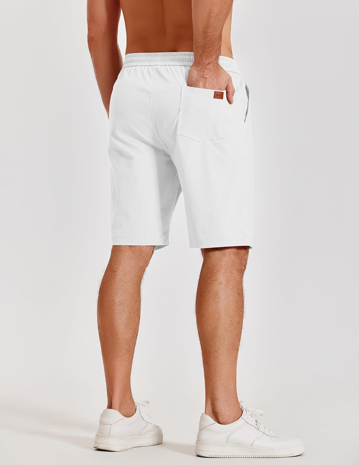 COOFANDY Mens Casual Shorts Cotton Elastic Waist Drawstring Beach Shorts