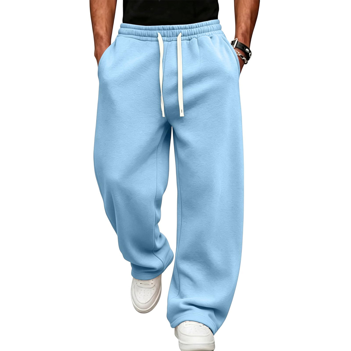 Men's Baggy Sweatpants Loose Fit Cool Active Elastic Waist Trousers