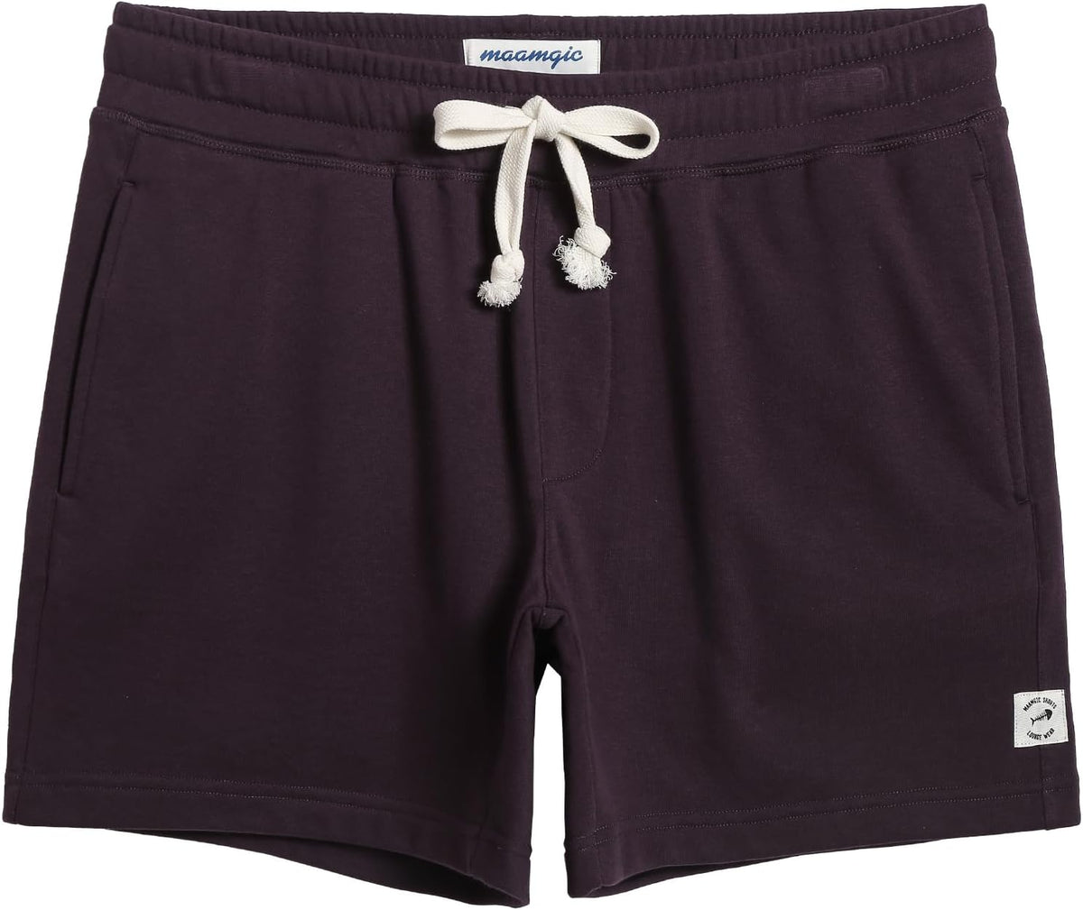 maamgic Mens Athletic Gym Shorts 5/7" Elastic Waist Casual Pajama Pocket Jogger Men Workout Short Pants