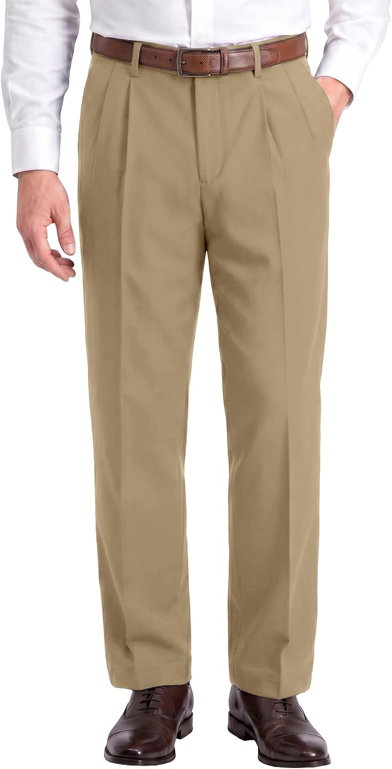 Comdecevis Men's Classic Fit Pleated Dress Pants