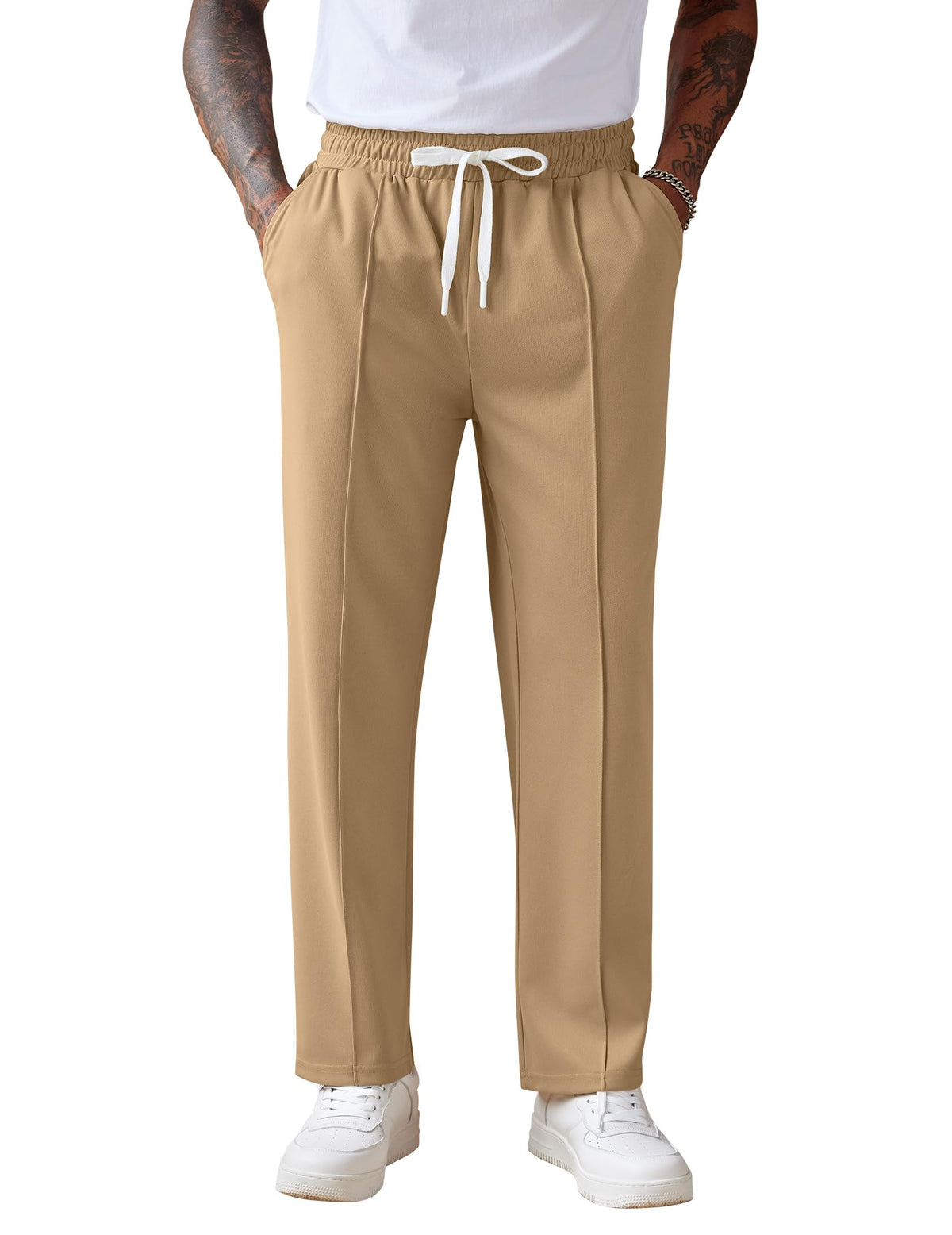 COOFANDY Men's Knit Sweatpants Straight Leg Casual Pants with Drawstring