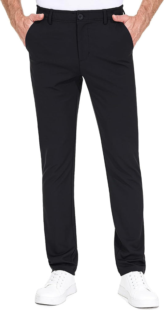 Mens Golf Pants Work Dress Pants 30"/32"/34" Lightweight Travel Trousers Stretch Business Casual Slacks with Pockets