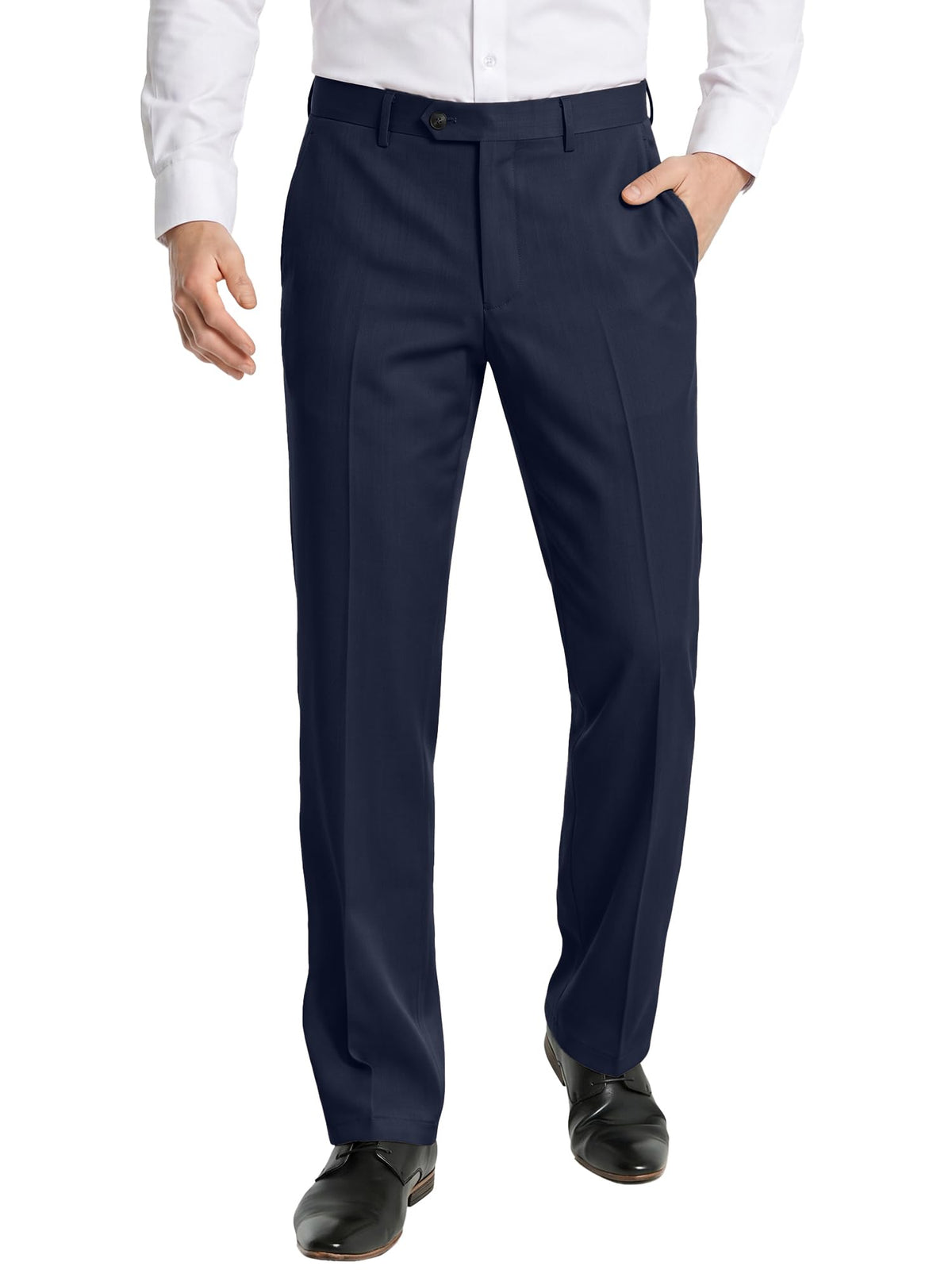 PLEPAN Men's Classic Fit Dress Pants Wrinkle‑Resistant